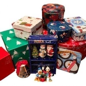 CHRISTMAS Accessories, Boxes, Butter Knifes, Silver Plated Bell, Disney Figurine